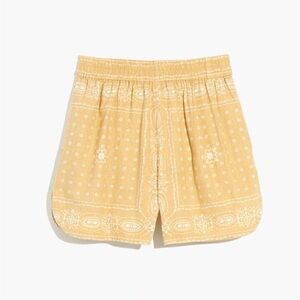 Linen-Blend Long Pull-On Shorts in Vintage Bandana